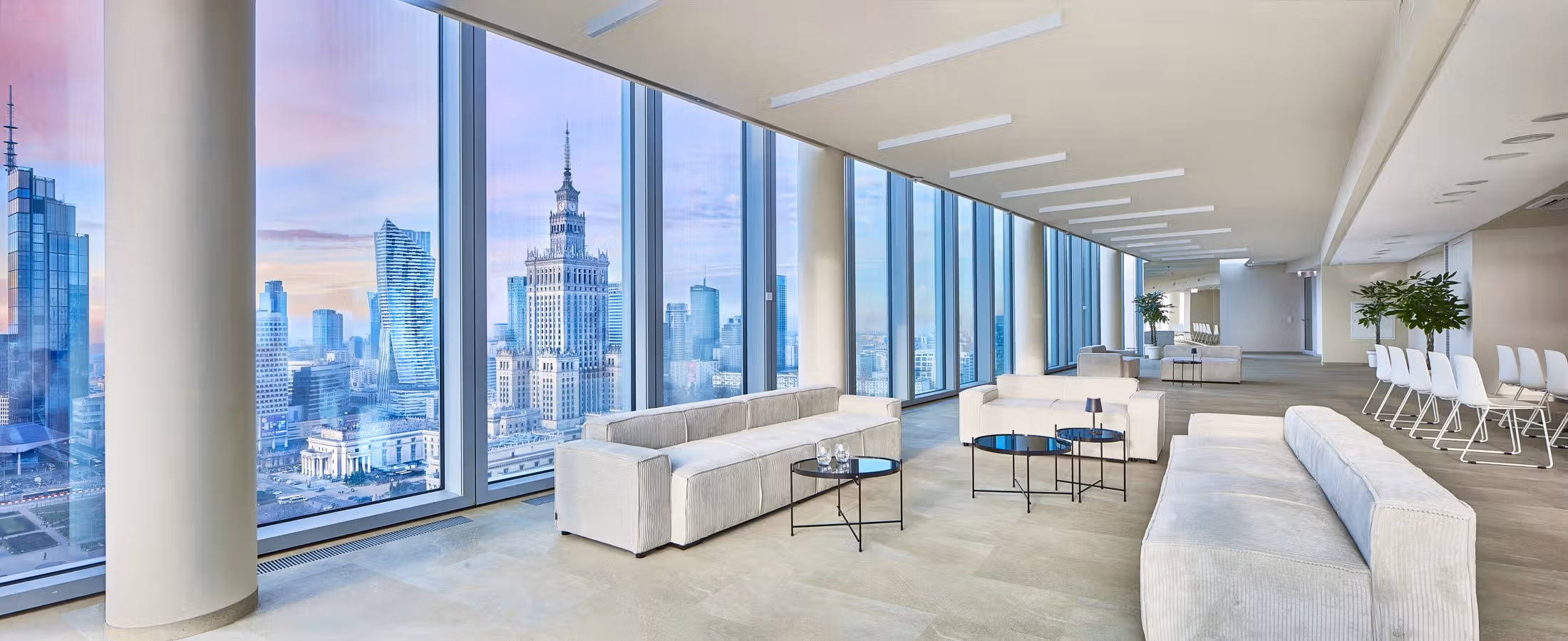 Sala eventowa Warszawa — panoramiczny lounge z widokiem na Pałac Kultury, WE EVENT Widok Towers